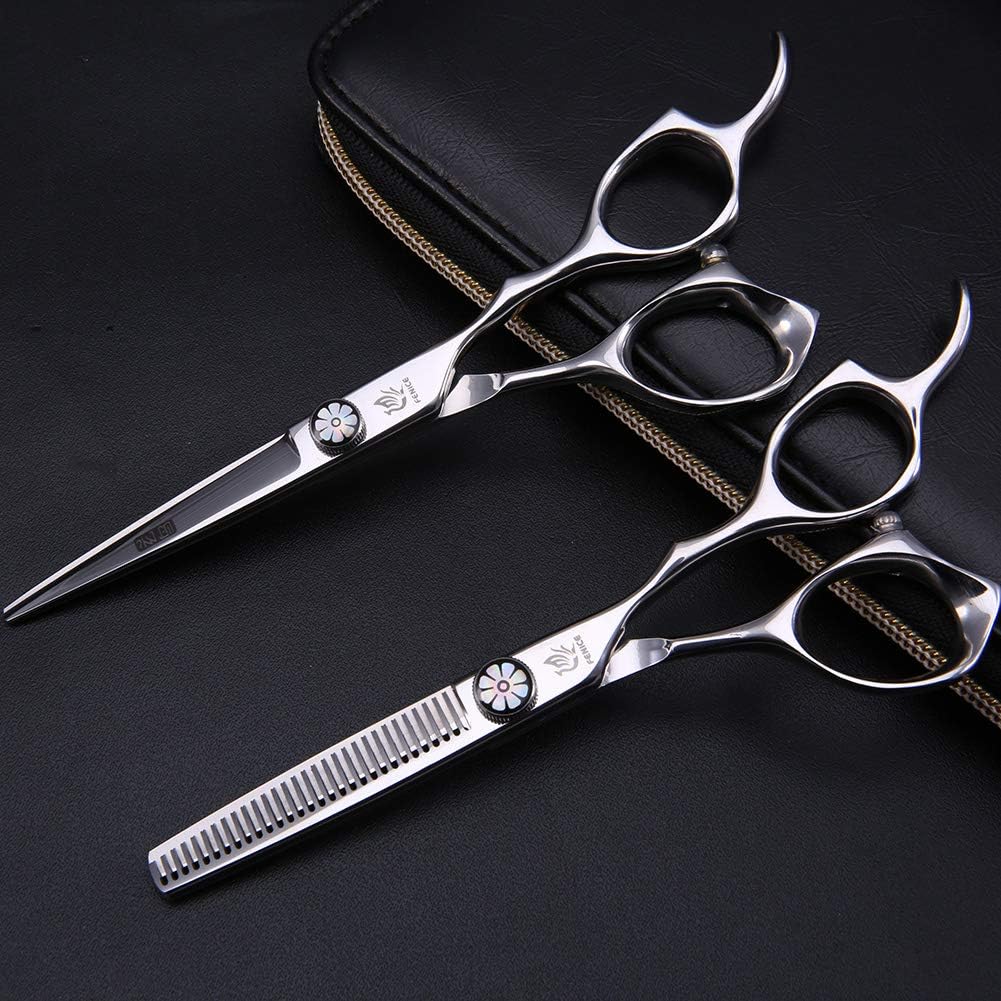 Fenice Professional Hair Cutting Thinning Shear- 8 in 1 Hairdressing Scissors Set - Barber Hair Cutting Scissors/Shears（5.5 inch）