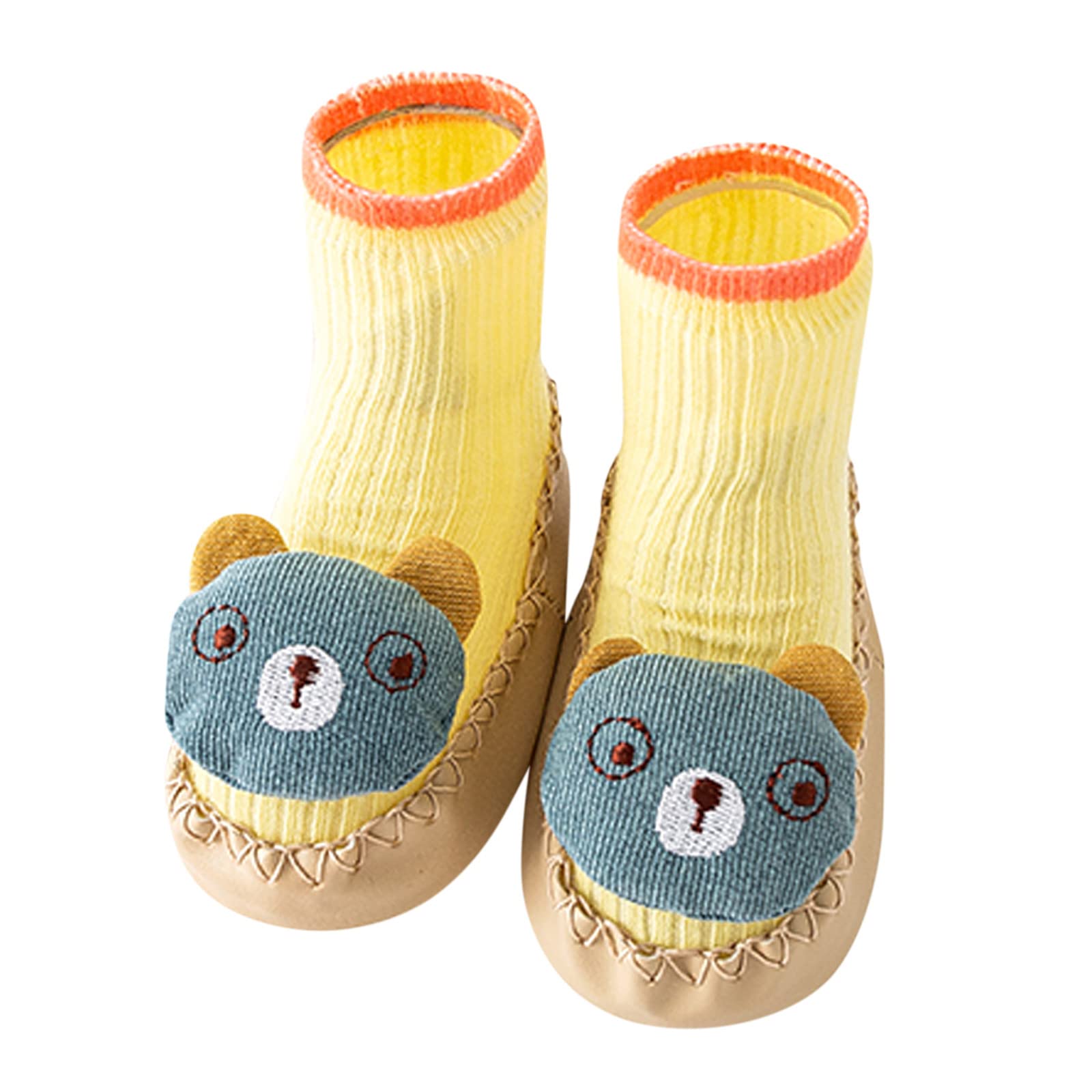 Spring and Summer Children Infant Shoes Soft Soles Non Slip High Top Breathable Comfortable Cute Slip on Shoes Size 4 (Yellow, 4 Infant)