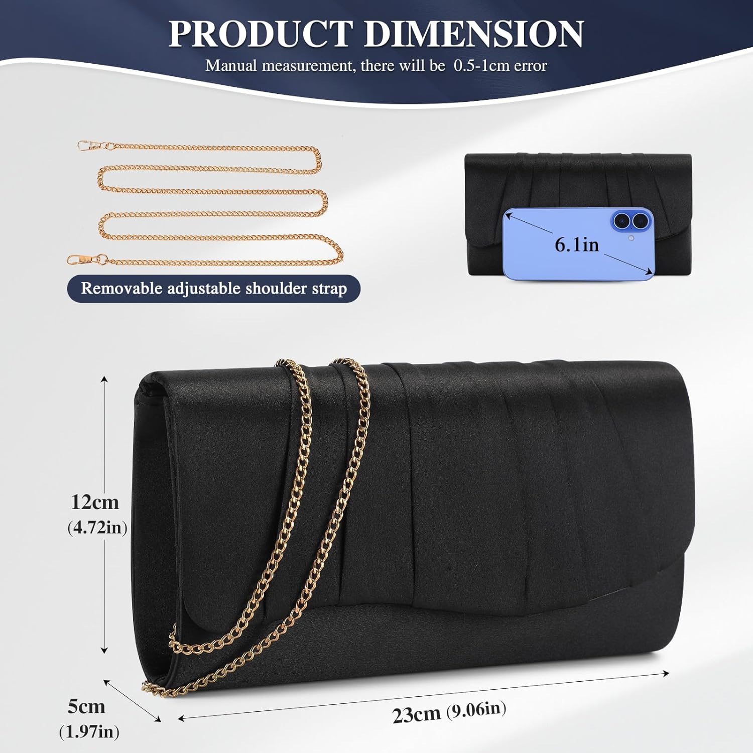 UBAYMAX Clutch Purses for Women Formal, Pleated Satin Evening Bag Purse Handbags Evening Clutch for Prom Party Wedding - Image 5