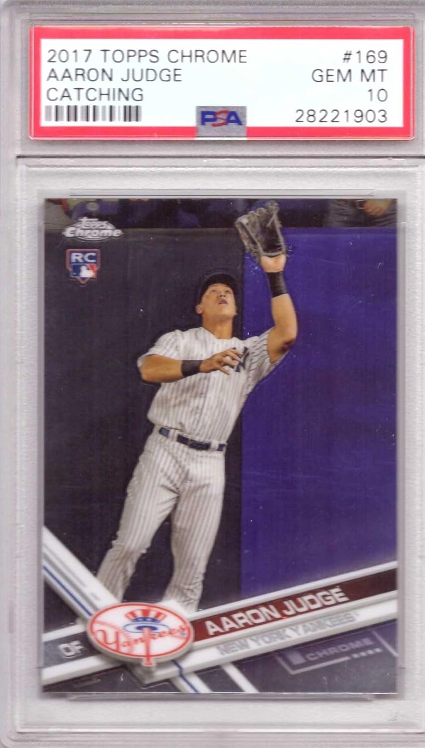 2017 Topps Chrome Baseball #169 Aaron Judge Rookie Card Graded PSA 10 Gem Mint