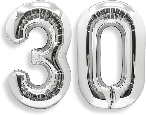 Miniatura 7 de AULE Globos grandes plateados de 40 pulgadas con el número 8, globos de helio de aluminio grandes del 0 al 9, decoraciones gigantes de fiesta de