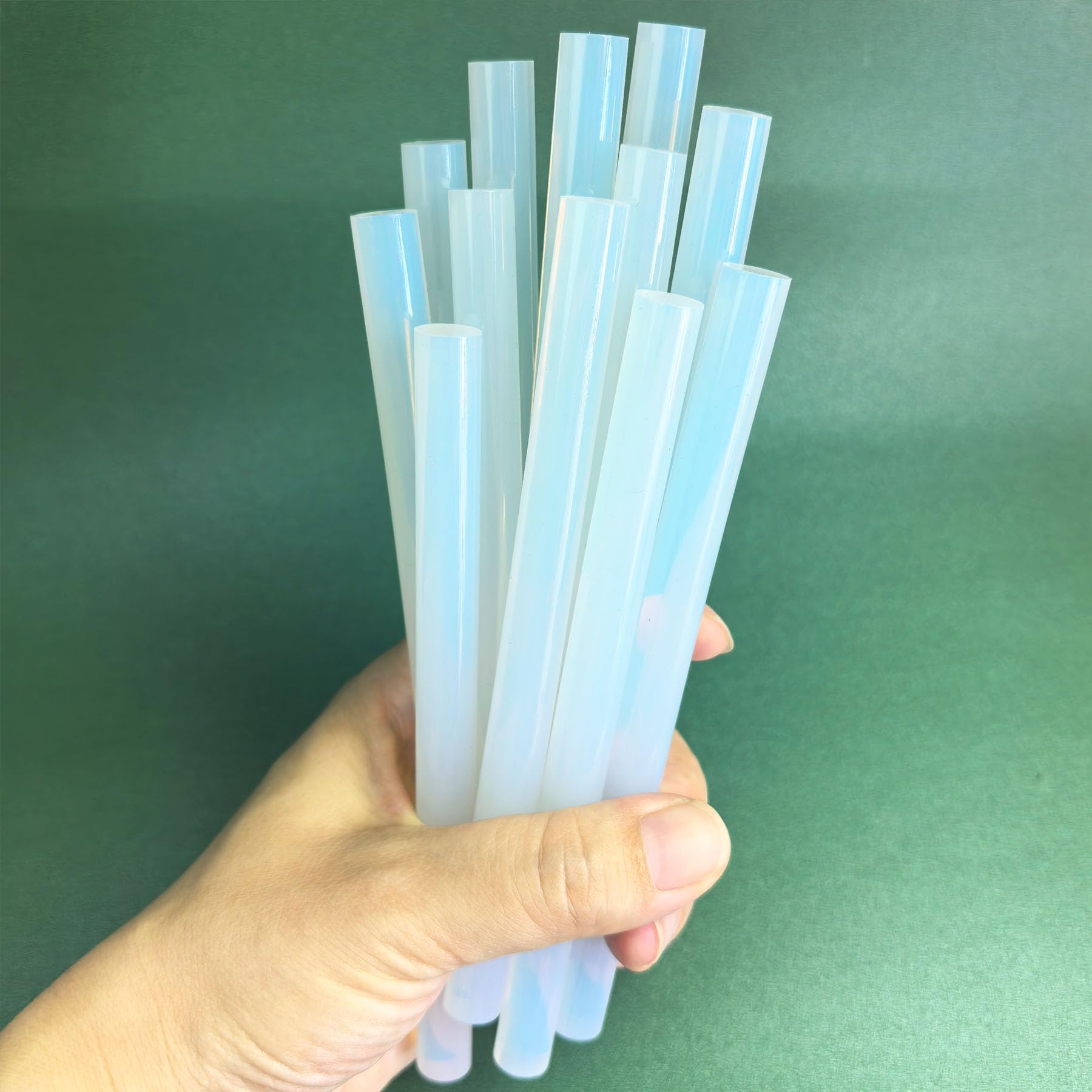 12 bastoncini per colla a caldo, 11 mm x 150 mm, trasparenti, per pistola per colla a caldo