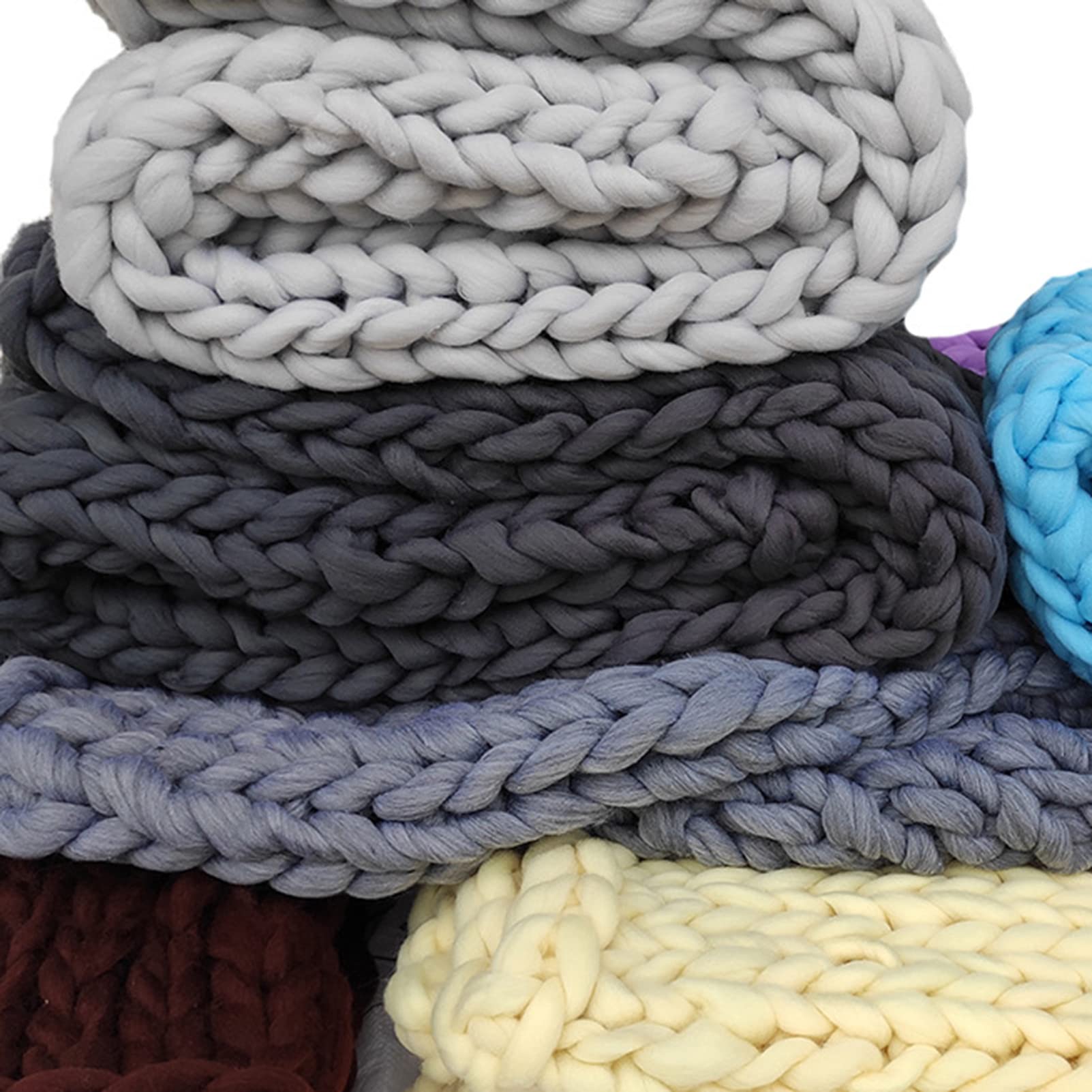 Coperta in lana grossa lavorata a maglia, 120 x 150 cm, morbida ciniglia, per decorazione domestica, 100 x 120 cm