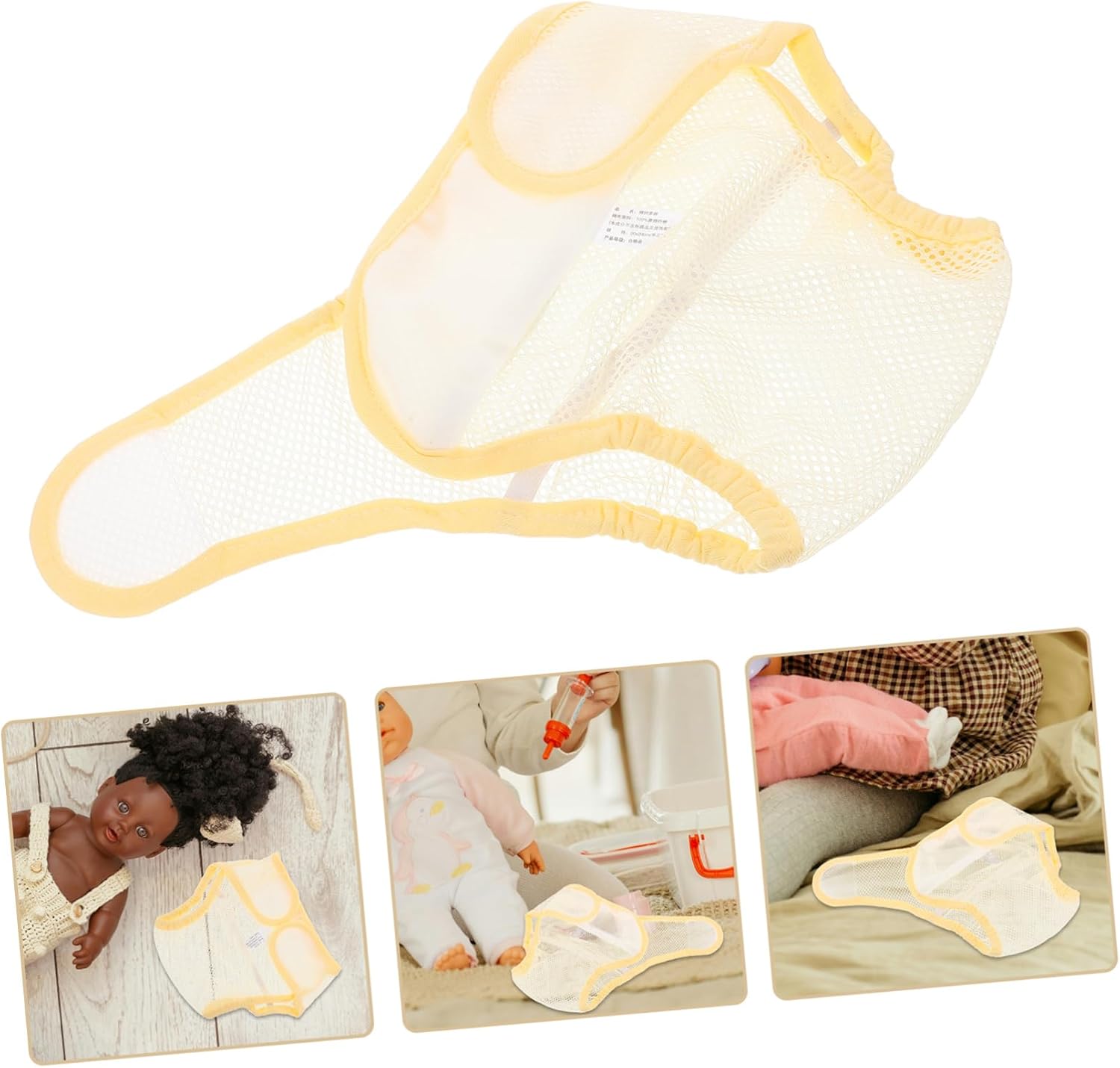 KOMBIUDA Fine Mesh Reusable Diaper Cover for Boy Girl Breathable Training Pants Comfortable Washable Underwear Suitable for Newborns and Toddlers Yellow