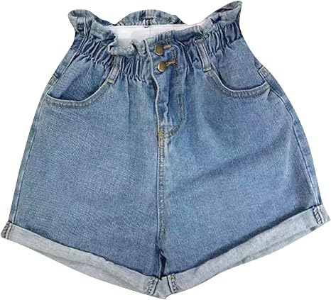 FRAUIT Pantaloni Donna Jeans Larghi Strappati Pantaloncini Vita Alta Denim  Shorts Ragazza Push Up Bermuda Mare Pantalone Cerimonia Ragazze  Pantaloncino con Elastico in Vita con Tasche : Amazon.it: Abbigliamento