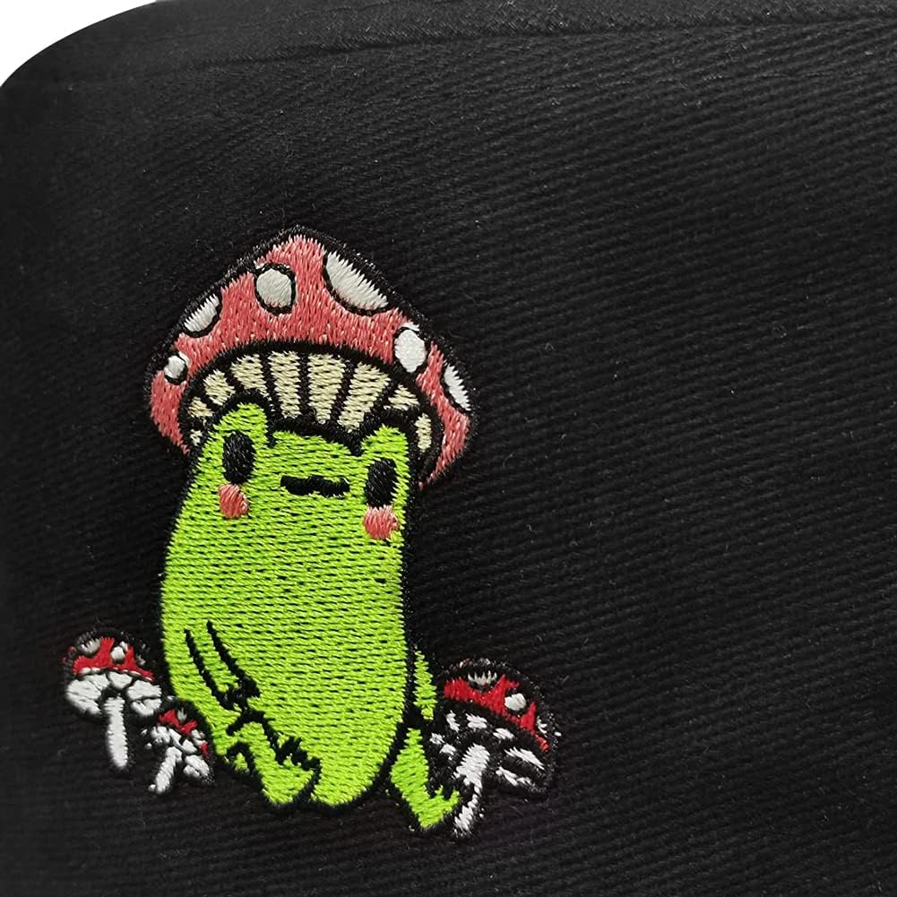 XYIYI Cute Frog Hat Funny Bucket Hat Beach Sun Hat Fisherman Cap for Women Teen Girls