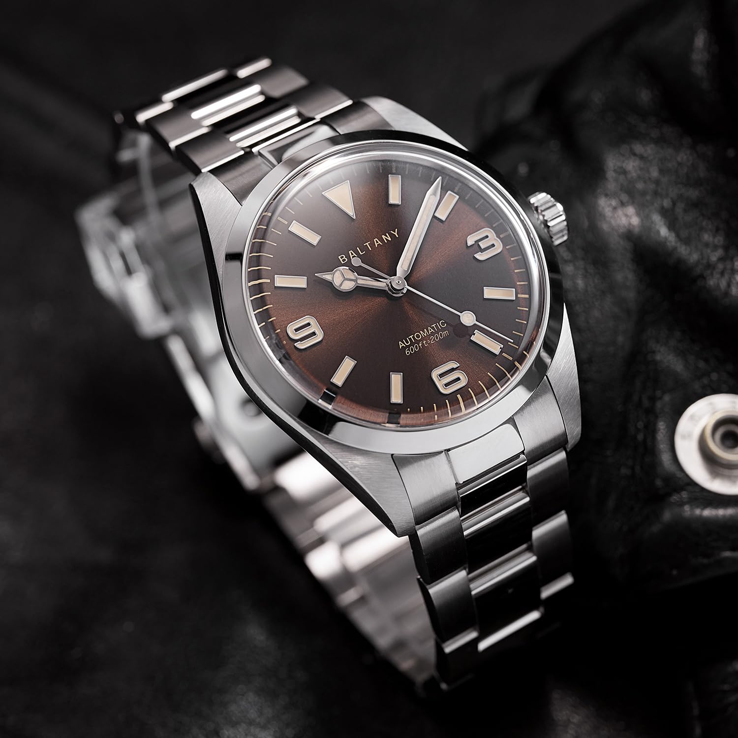 Baltany Explorer Homage Montre automatique 36/39 mm étanche vintage GADA pour homme avec luminescence