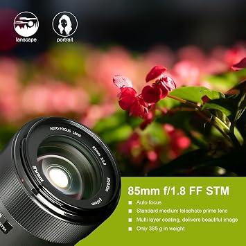 Meike 85mm F1.8 Auto Focus Medium Telephoto STM Stepping Motor Full Frame Portrait Lens Compatible with Sony E Mount Mirrorless Cameras (85mm F1.8 Sony)
