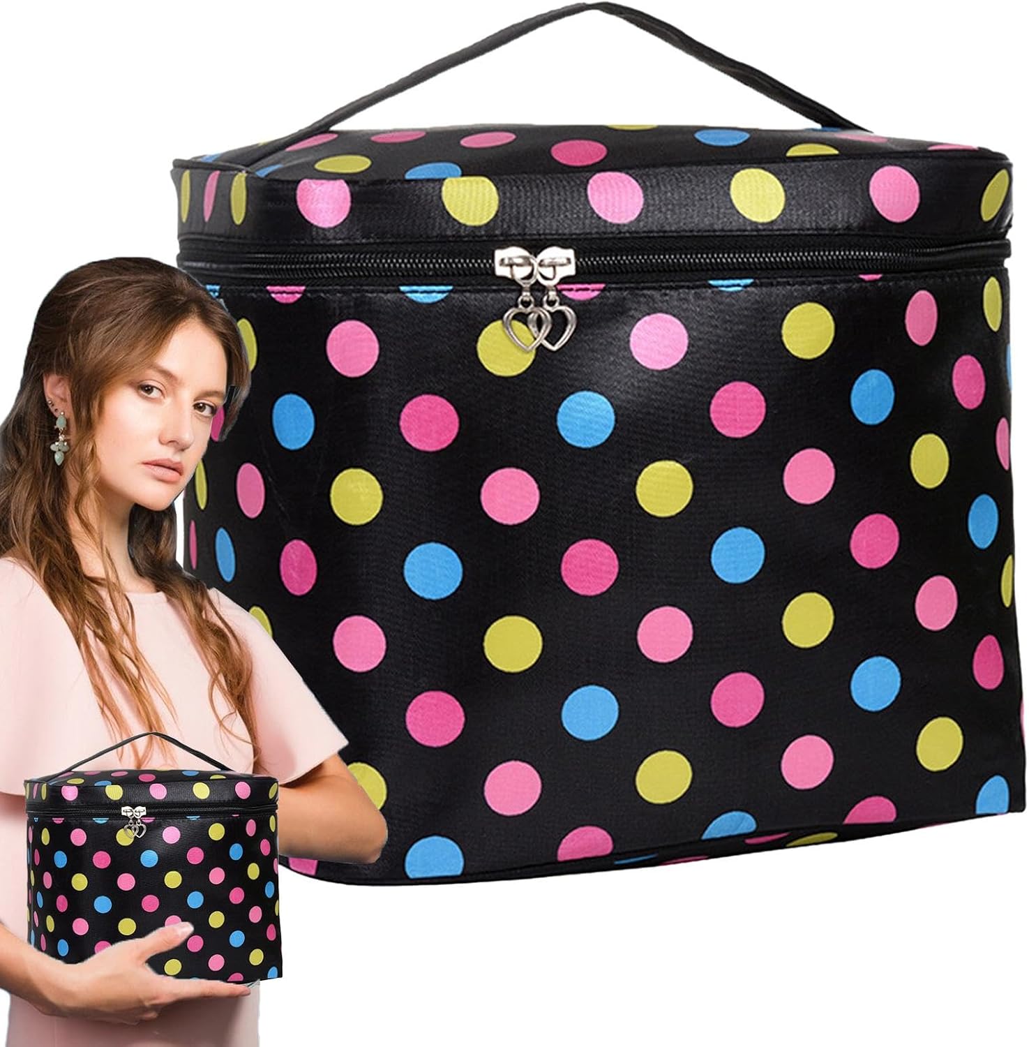 Makeup Bag - Cosmetic Case Vanity Travel Beauty Box | Make Up Train Case Hairdressing Tools Organiser with Adjustable Compartment, Makeup Drawer Organizer, Stylish Makeup Organizer for Traveling 8 71T4HlZOV+L. AC SL1500