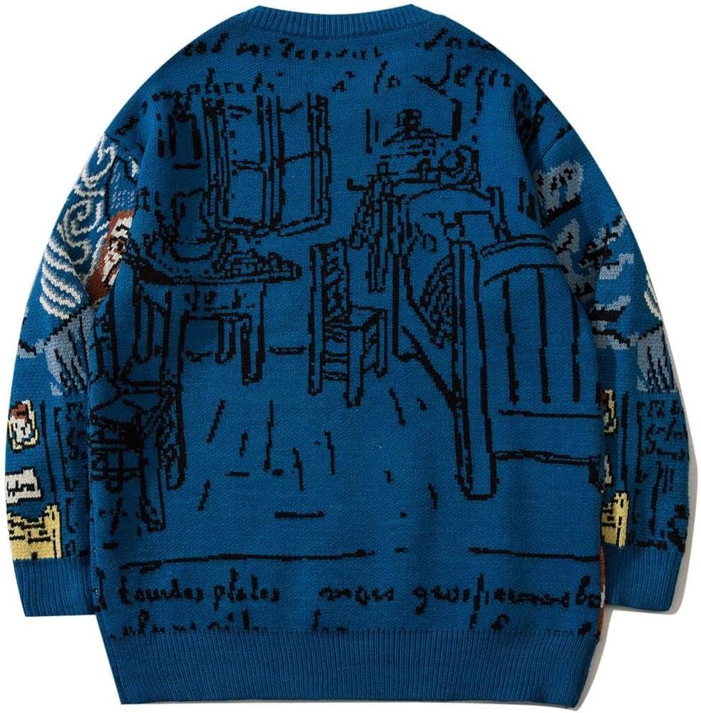 Mens Crewneck Sweaters Graphic Comfortable Casual Knit Fall Winter Sweater Oversized Pullovers - Image 4