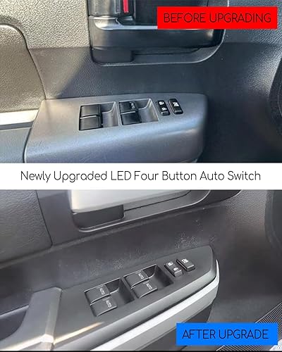 Miniatura 4 de TIKSCIENCE Interruptor de ventana eléctrica con luz LED, control lateral del conductor para Toyota Tundra 2007-2021, panel de interruptor de luz