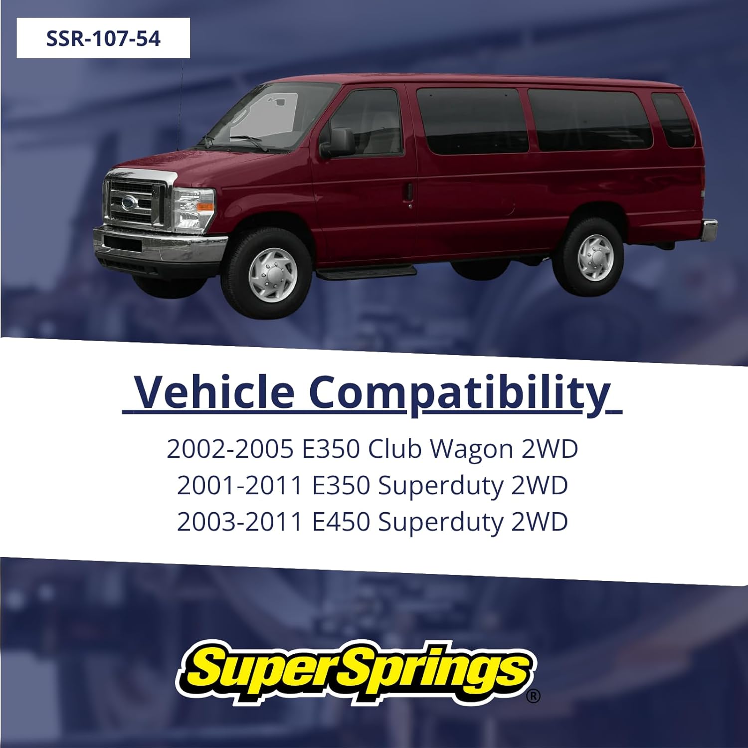 SuperSprings SSR-107-54 | SumoSprings Rear for Ford E-350|E-450, Yellow