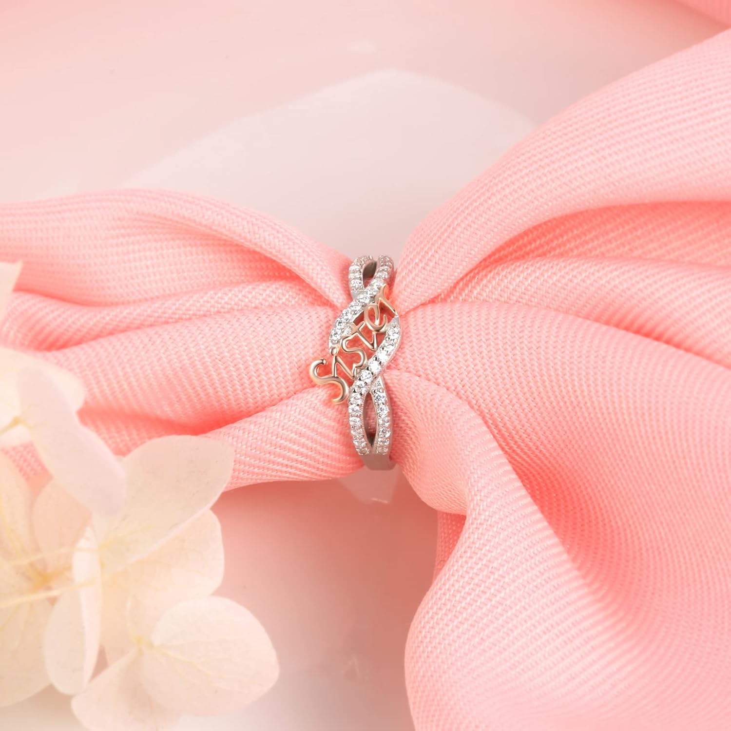 925 Sterling Silver Mom Nana Sister Daughter Bestie Wife Aunt Niece Rings for Women I Love You Forever Mothers Day Christmas Birthday Rings Jewelry Gifts