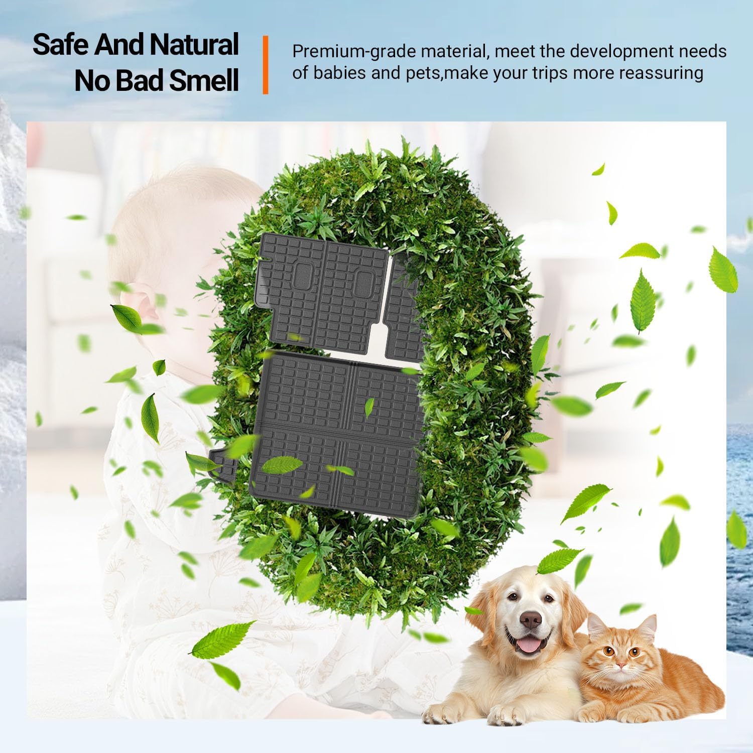 powoq Cargo Mat Compatible with 2018-2024 Chevrolet Equinox GMC Terrain Trunk Mat Backrest Trunk Liner TPE Cargo Liner Replacement for 2018-2024 Chevy Equinox GMC Terrain Accessories - Image 6