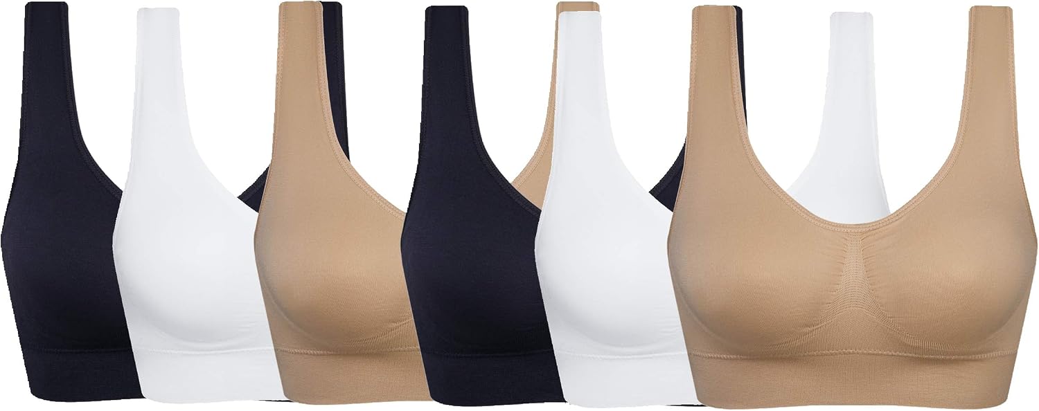 ohlyah Women's Sports Bra Seamless Comfort Yoga Bras with Removable Pads