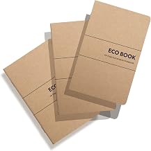 Eco Books Small Pocket Notebook Pack – 3.5 x 5.5 In., 48Page Lined Paper Mini Notebooks Made with FSCCertified Recycled Paper – 80# Kraft Paper Cover, 60# Interior Pages – Kraft Paper Notebooks by