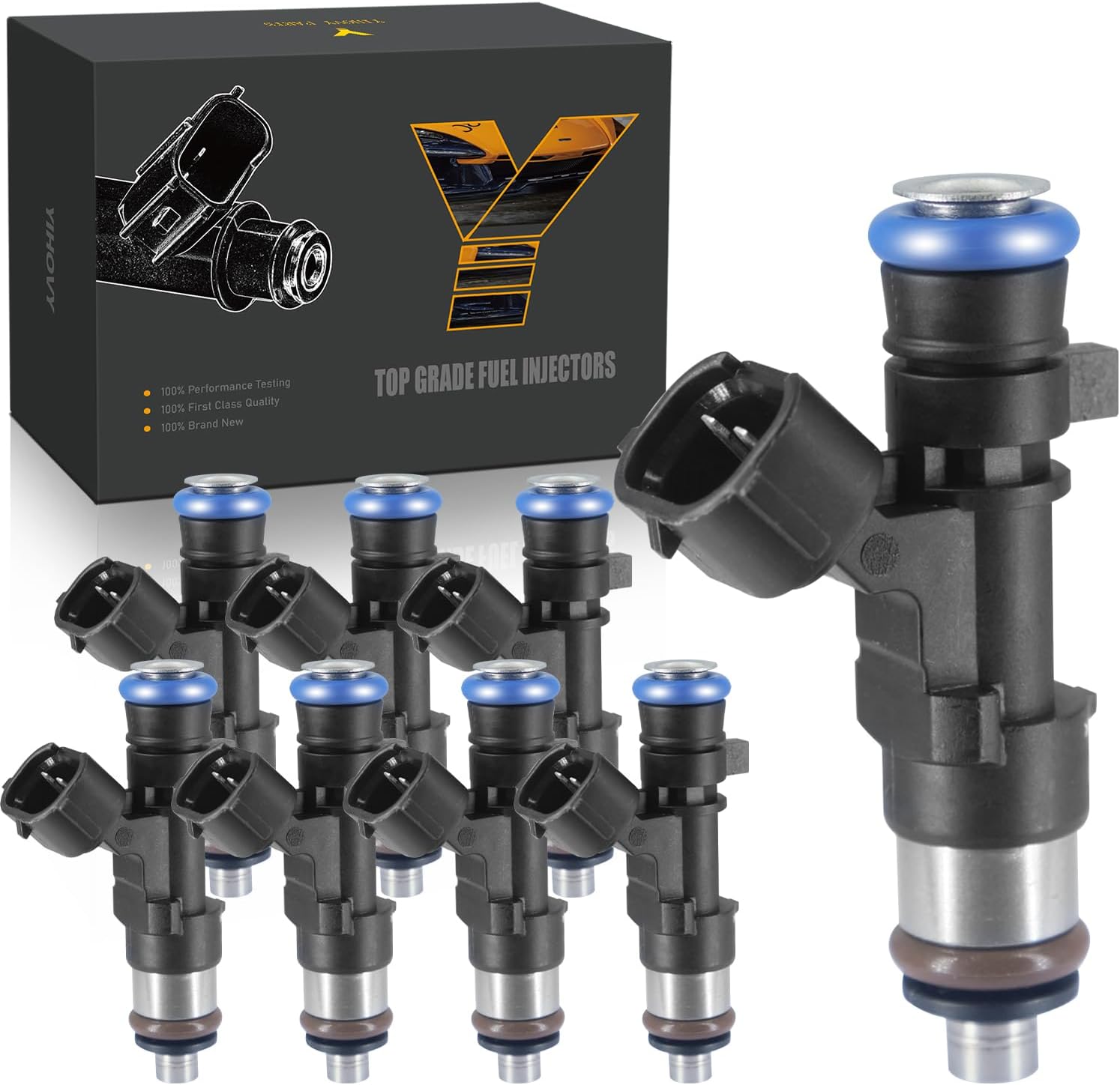 𝐘𝐈𝐇𝐎𝐕𝐘 Fuel Injectors 0280158007 fit for Nissan 2012-2017 NV2500 2012-2017 NV3500 2004-2015 Titan 2005-2015 Armada 2008-2012 Pathfinder, fit for Infiniti 2004-2010 QX56, 5.6L V8 FJ750 (8)