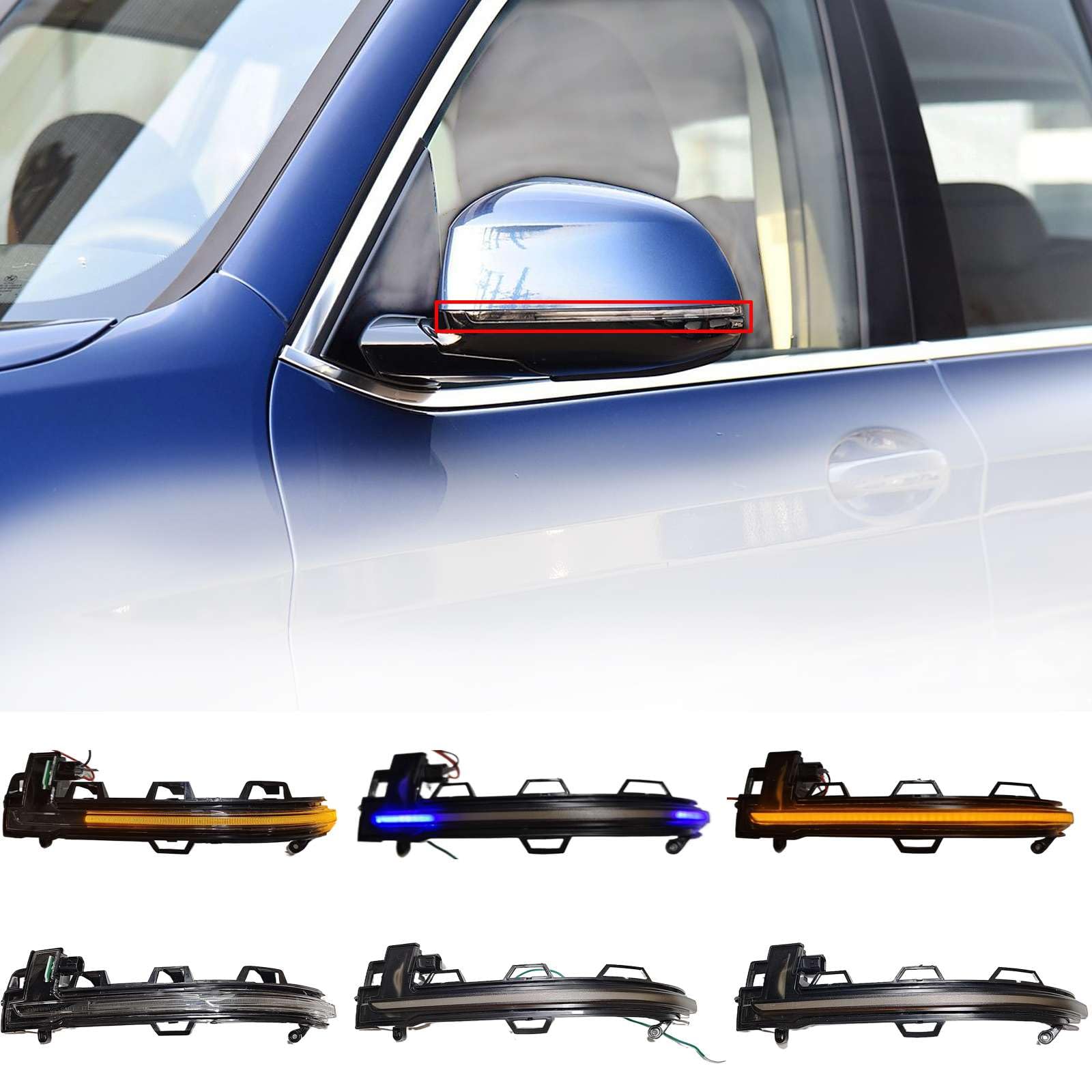 2Pcs Turn Signal Light for 19-up BMW X5 SAV G05 Fit 40i 40ix 50ix M50iX 2019 2020 2021 2022 2023 2024 2025 LED Amber Mirror Cover Switchback upgrade