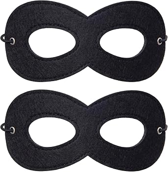 2 Pieces Black Felt Eye Mask,Halloween Costumes Masquerade Half Mask Cosplay Party Supplies for Adult Kids