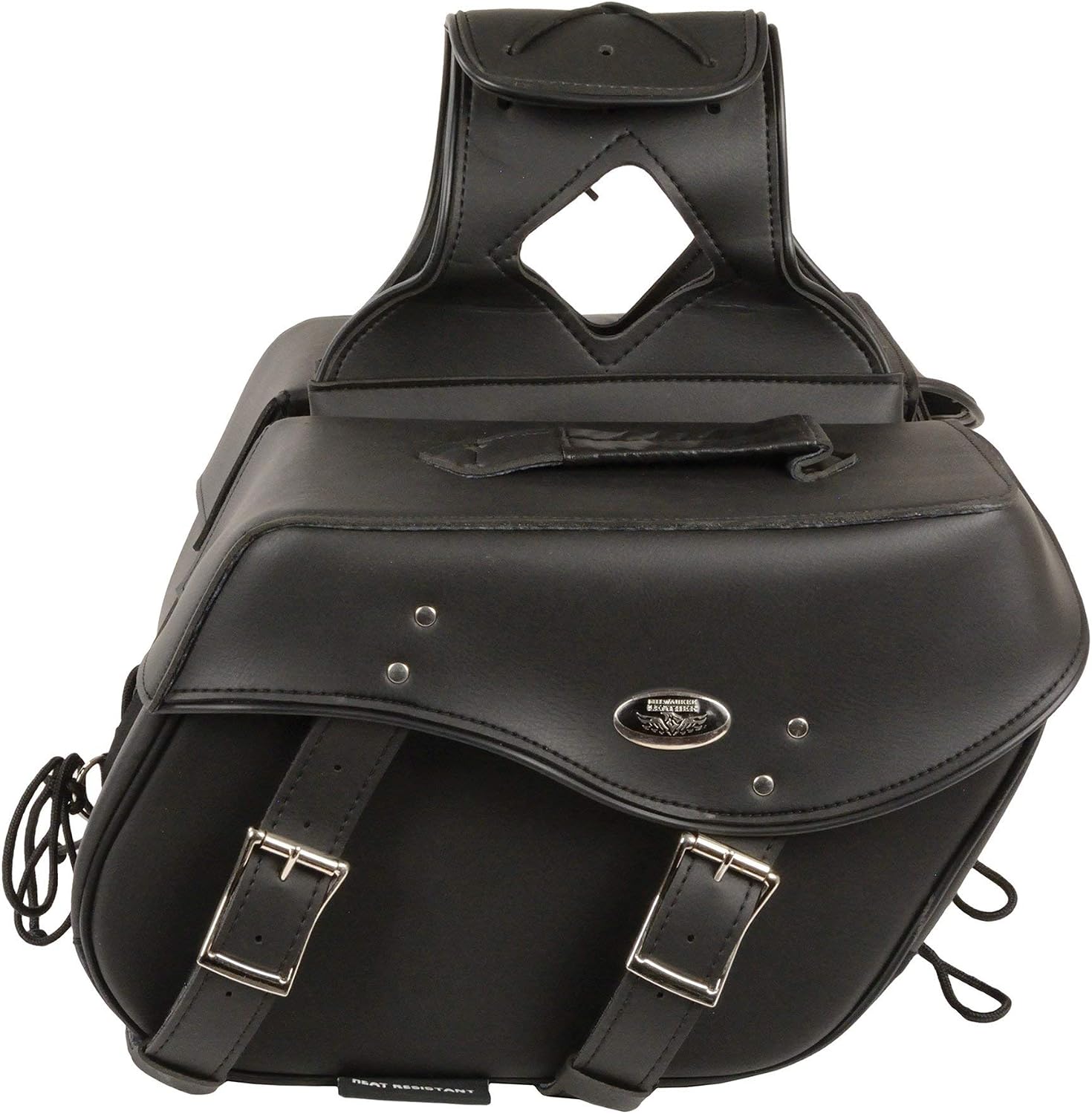 Milwaukee Leather SH55303ZB Black Medium Zip-Off PVC Throw Over Motorcycle Saddlebags - One Size