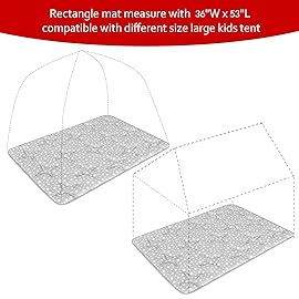 Rectangle Kids Play Mat for Kids Tent Indoor & Outdoor Toddler Tent, Non Slip Kids Play Tent Mat Large Kids Playhouse Tent Mat, Lovely Star Print Padded Washable Mat 53 L x 36 W