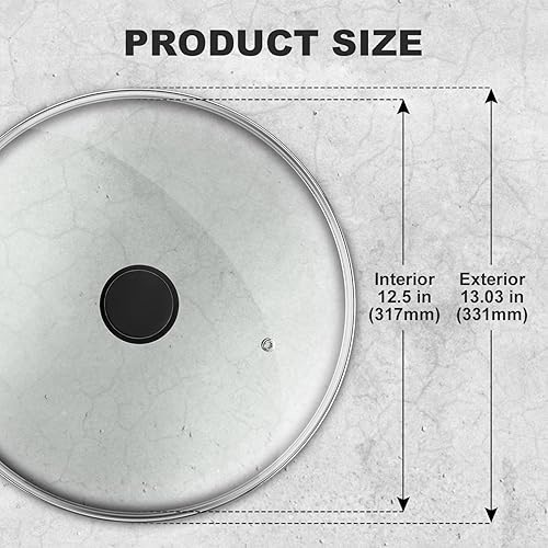 Miniatura 9 de Wadaza Tapa de sartén de 8 pulgadas, tapa de vidrio templado, tapa de vidrio de repuesto apta para horno para sartén, wok y sartén