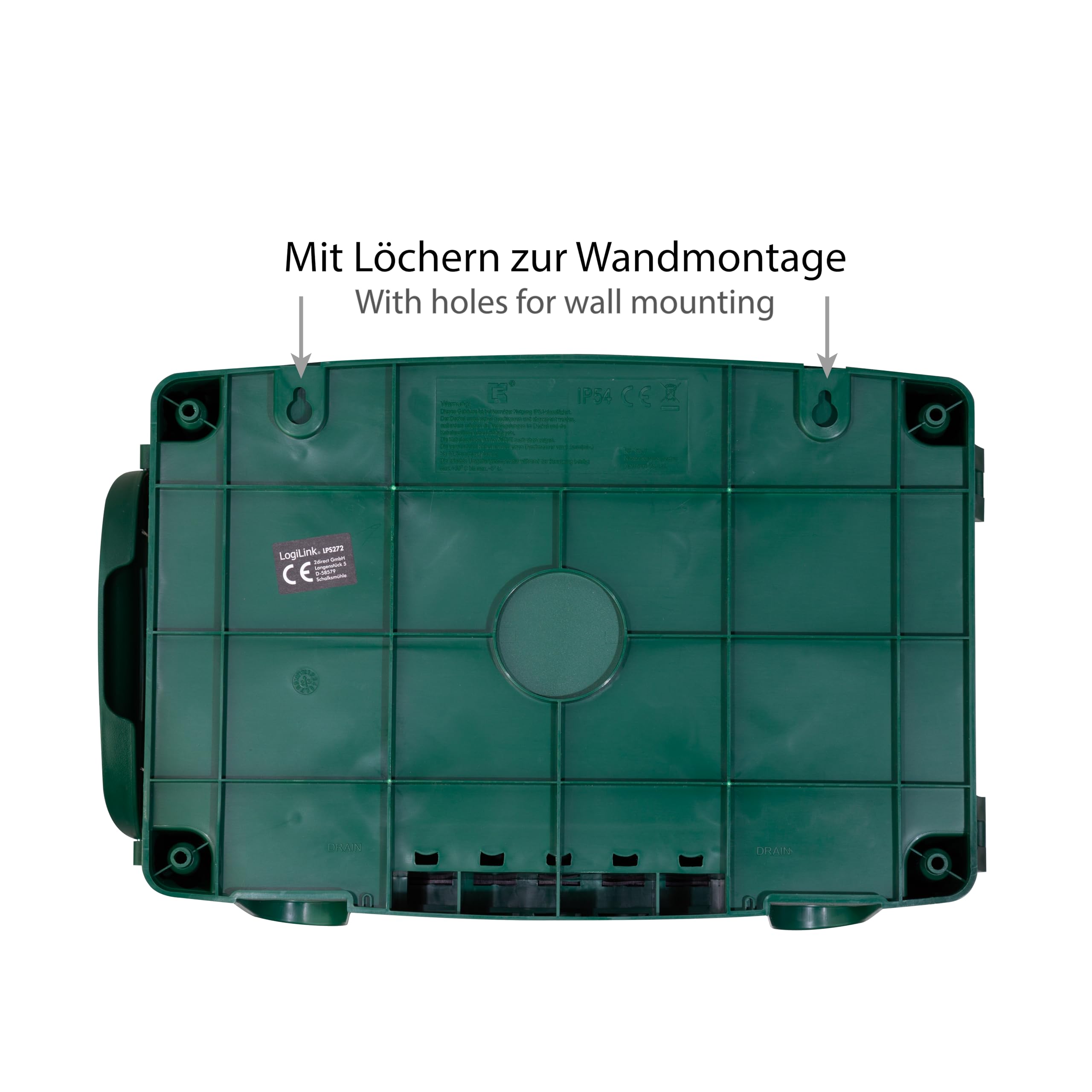 Logilink - Caja electrónica Resistente a la Intemperie para Uso en Exteriores en Verde con protección contra el Polvo y Salpicaduras (IP54), 32 x 21 x 11,5 cm