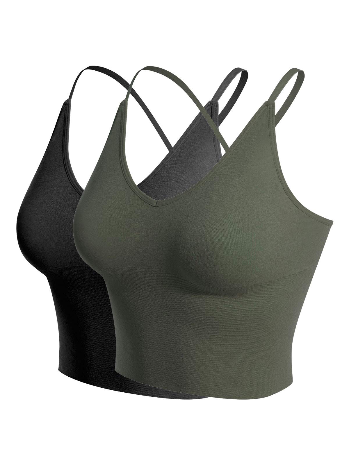 Design by Olivia Women's Padded Sports Bra Longline Workout Crop Top