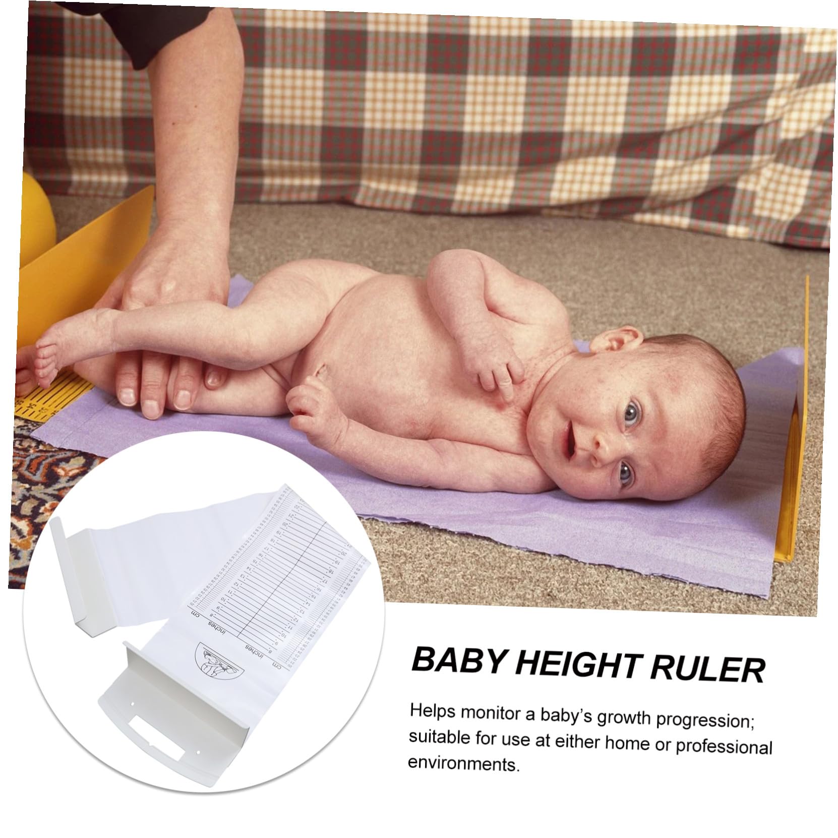 Toise pour Bébé en Abs Pvc, Mesure Précise Taille Pièce Fixe et Curseur, Facile à Nettoyer, Maison et Environnements Professionnels