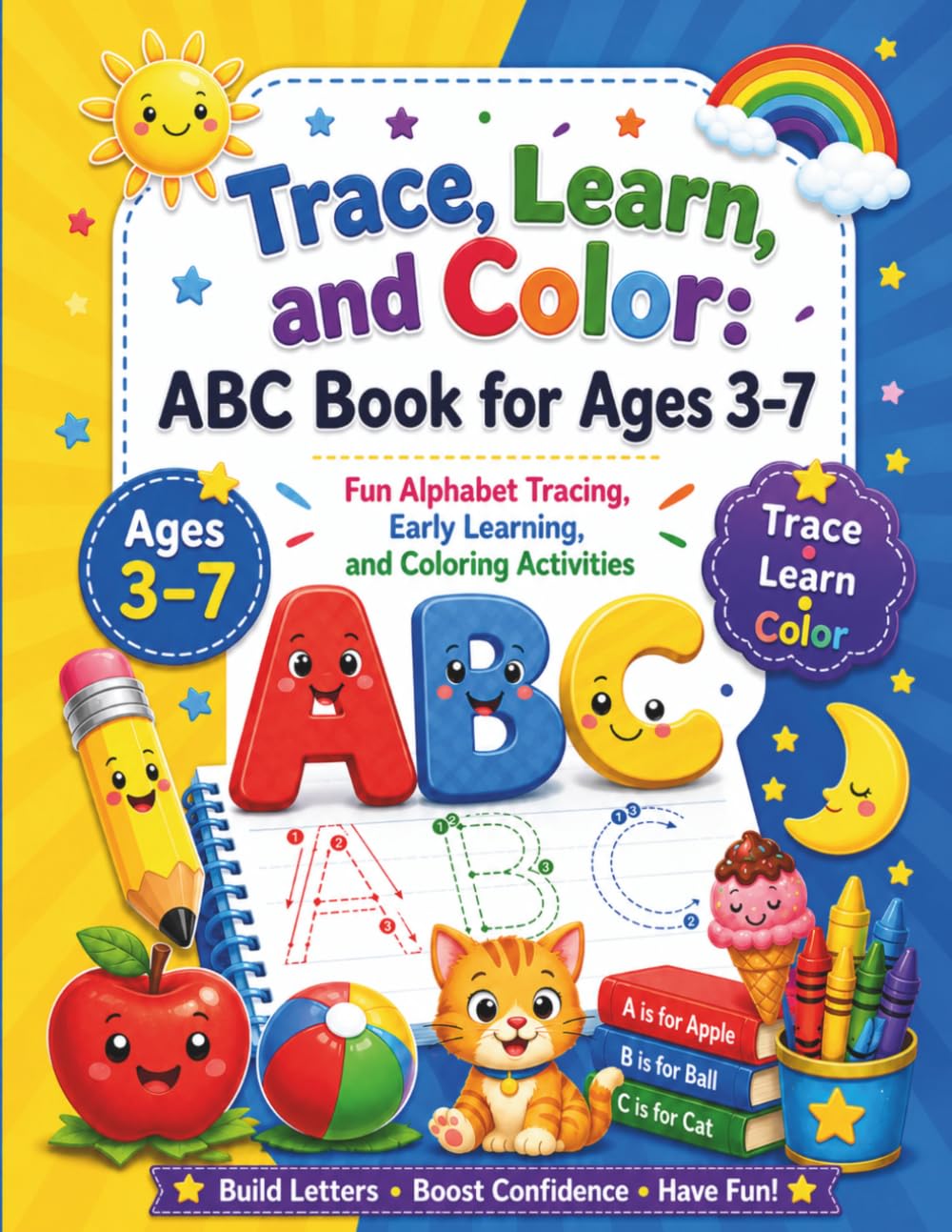 Trace, Learn, and Color: ABC Book for Ages 3-7
