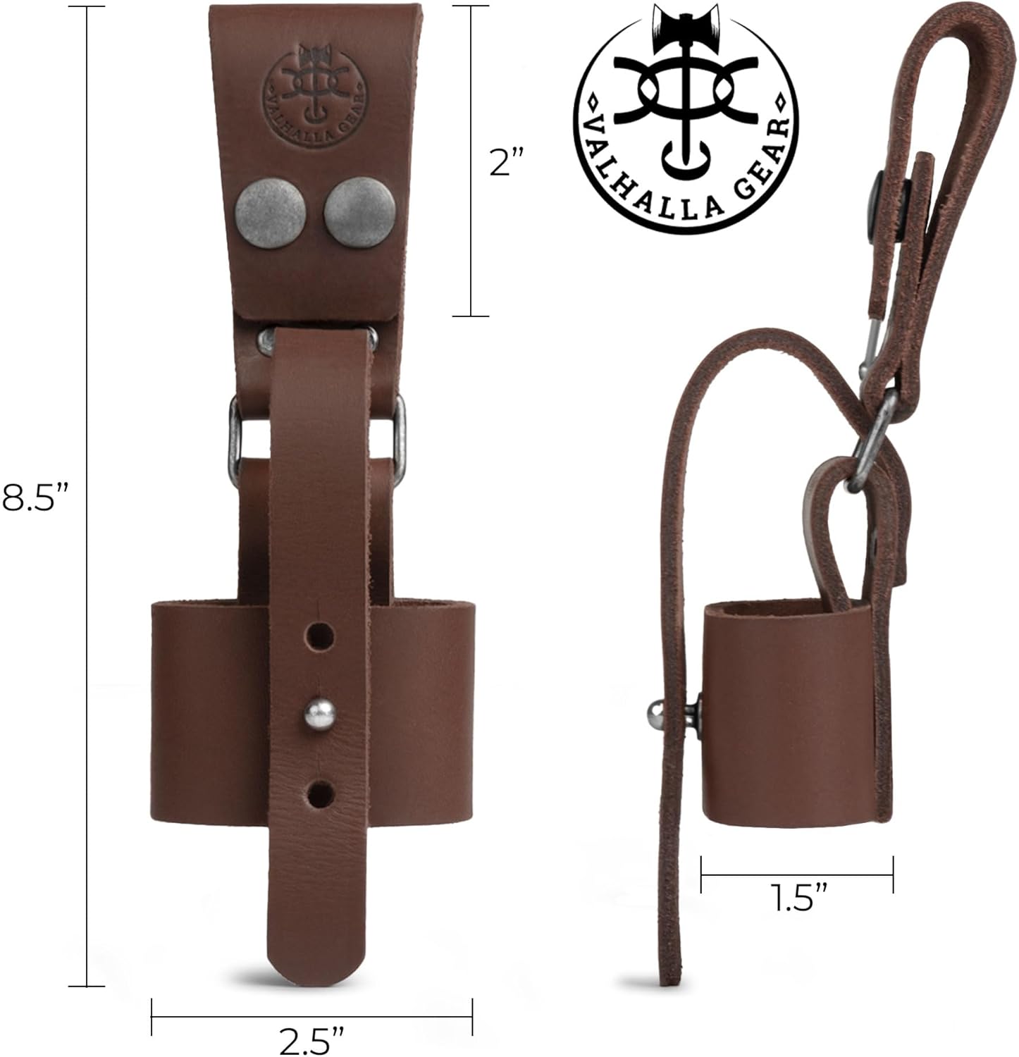 Rustic Axe Holder with Belt Loop, Waist Holder for Axes, Hip Holster for Tools, Thick Full Grain Leather, Handmade