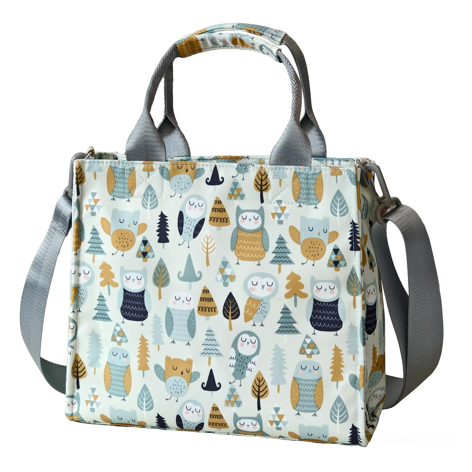 PHEBEN Small Diaper Bag Tote Waterproof Travel Mini Diaper Bag Multi-Function Baby Handbag Crossbody Purse(owl)