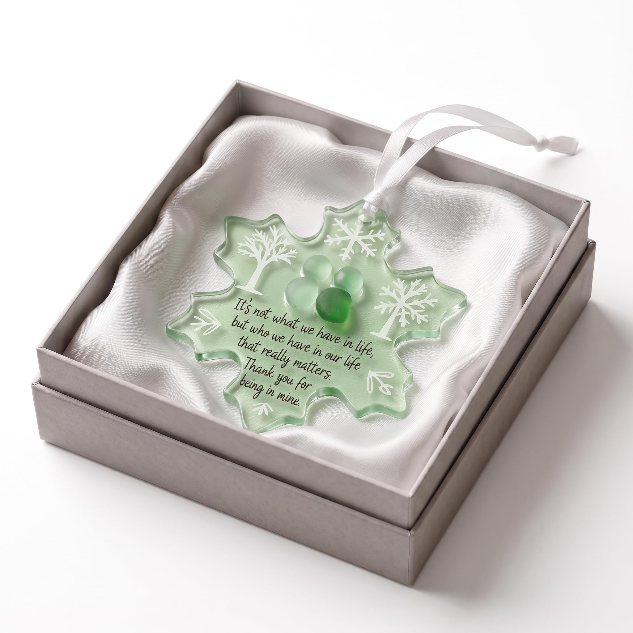 3D Sea Glass Figures Acrylic Snowflake Ornament, Best Friend Birthday Gifts