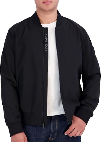 Calvin Klein Mens Lightweight Water-resistant Bomber Jacket