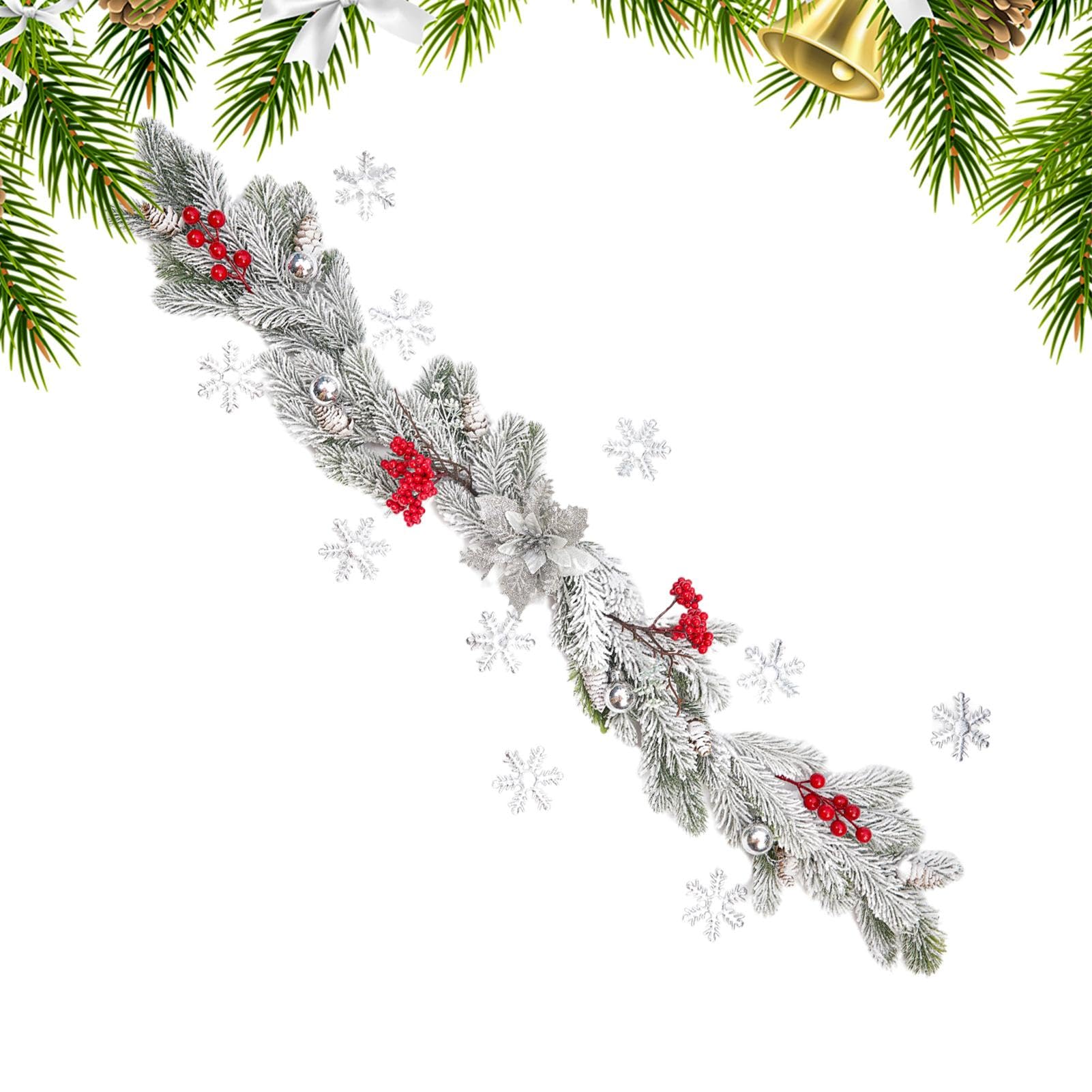 DIYEAH 2 Stck Knstliche Schnee Kiefer Zweige  Realistische Weie  Weihnachtsdeko