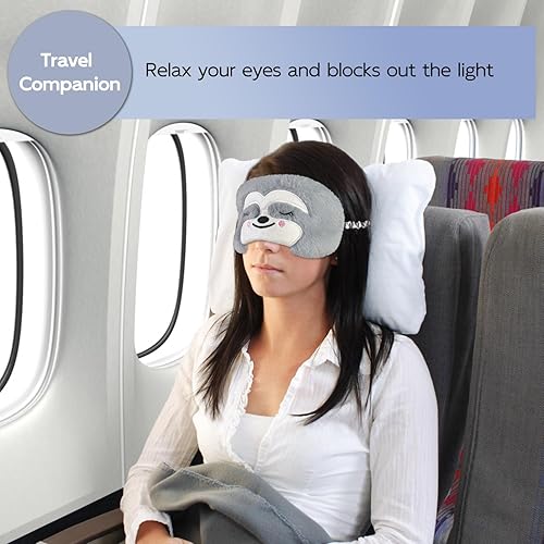 Vista 28 de Lindas máscaras para dormir, máscara de ojos de gato de dibujos animados, máscara de felpa para dormir y venda de viaje, divertida sombra de ojos