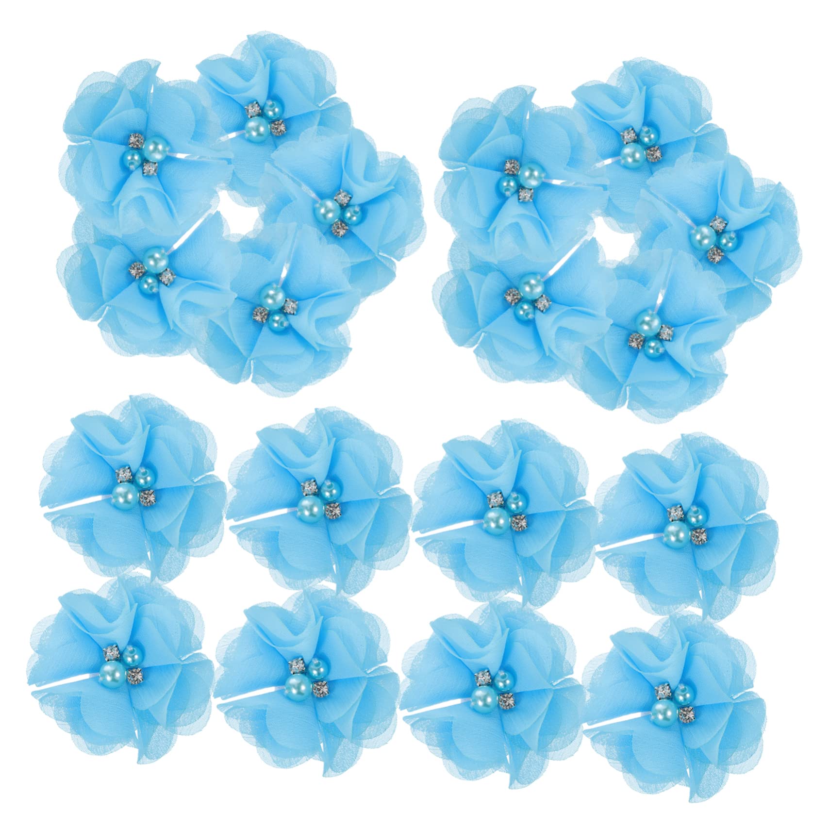 Operitacx 90stücke Chiffon Blumen Mit Strass Und Perlen Für Bastelarbeiten Haarschmuck Dekoration Hochzeiten Und Kleidung Zartes Design