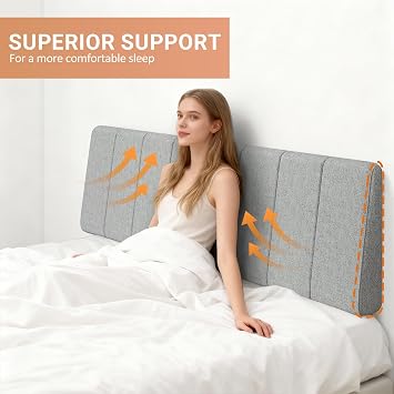 King Size Headboard Only-No Assembly Required, Light Gray