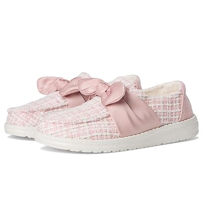 Hey Dude Kids Wendy Bow Tweed (Little Kid/Big Kid) Girls Shoes Pale Pink