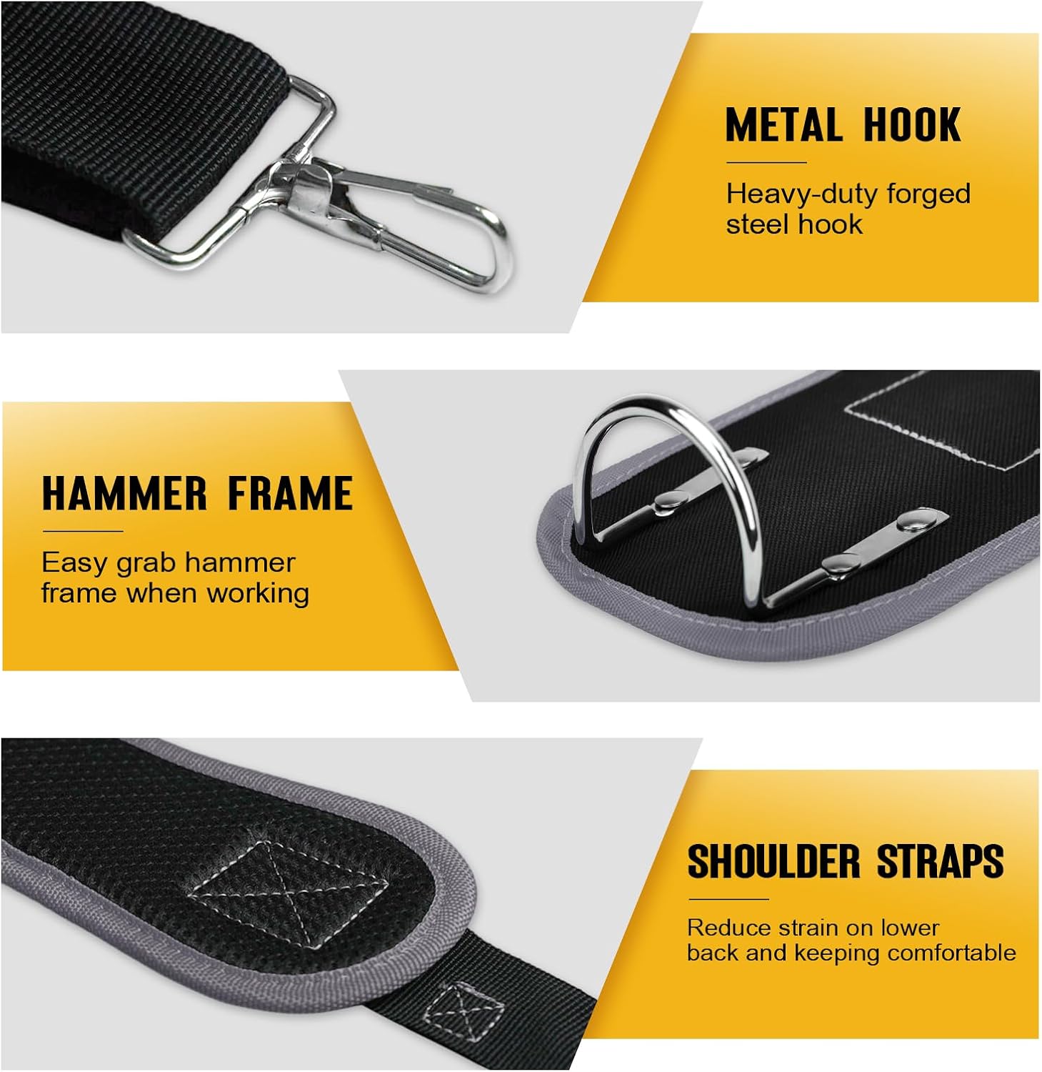 Tool Belts for Men with Suspenders - Magnetic Tool Pouch 26 Pockets Heavy Duty Work Belts - Detachable Adjustable Tool belt Pouch Bag for Electrician, Carpenter, Construction