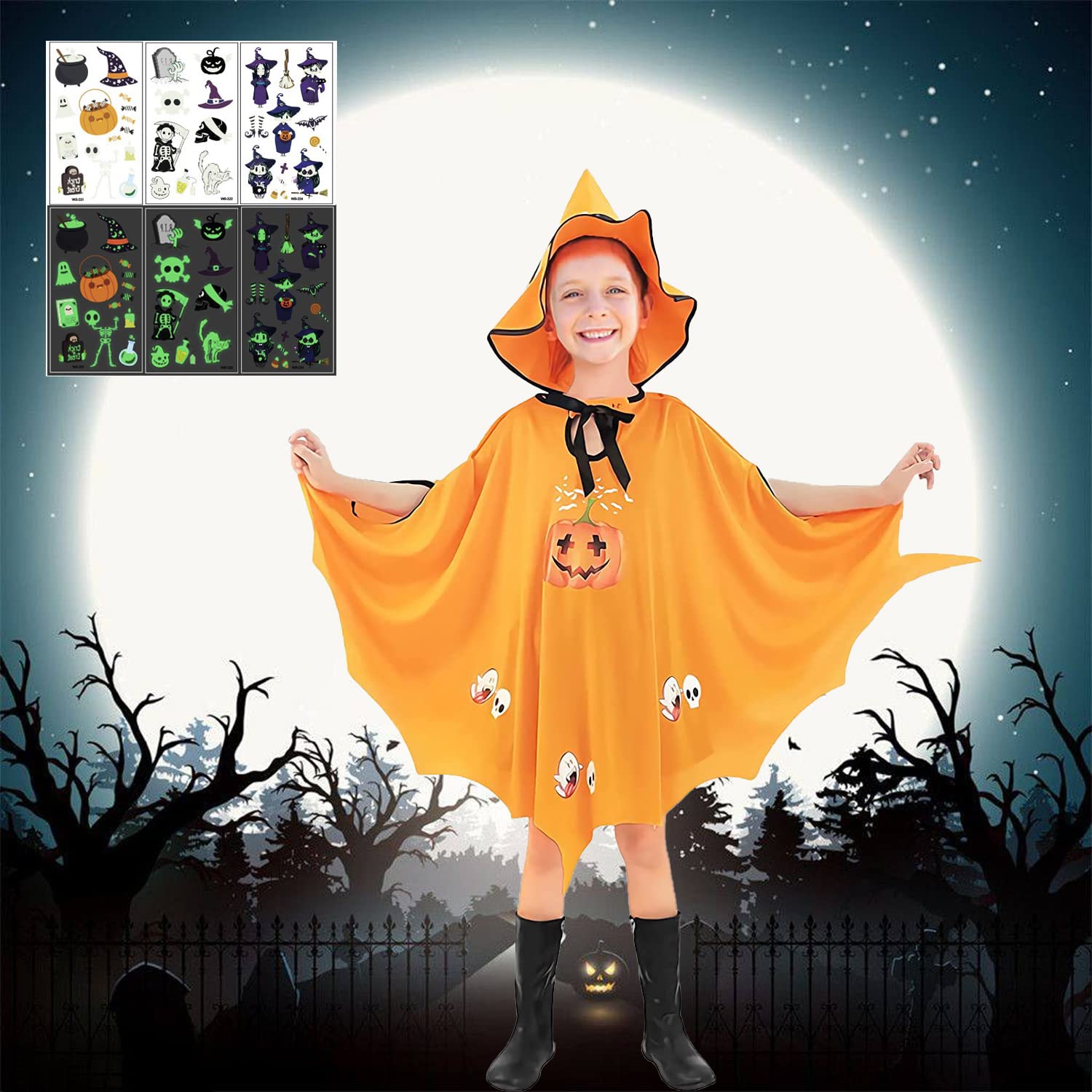 Costume da bambini - Mantello da vampiro pipistrello - Libreria
