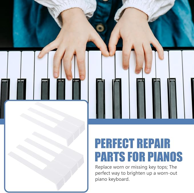 Abaodam 4 Teclas de Repuesto para Piano Blan miniatura 3