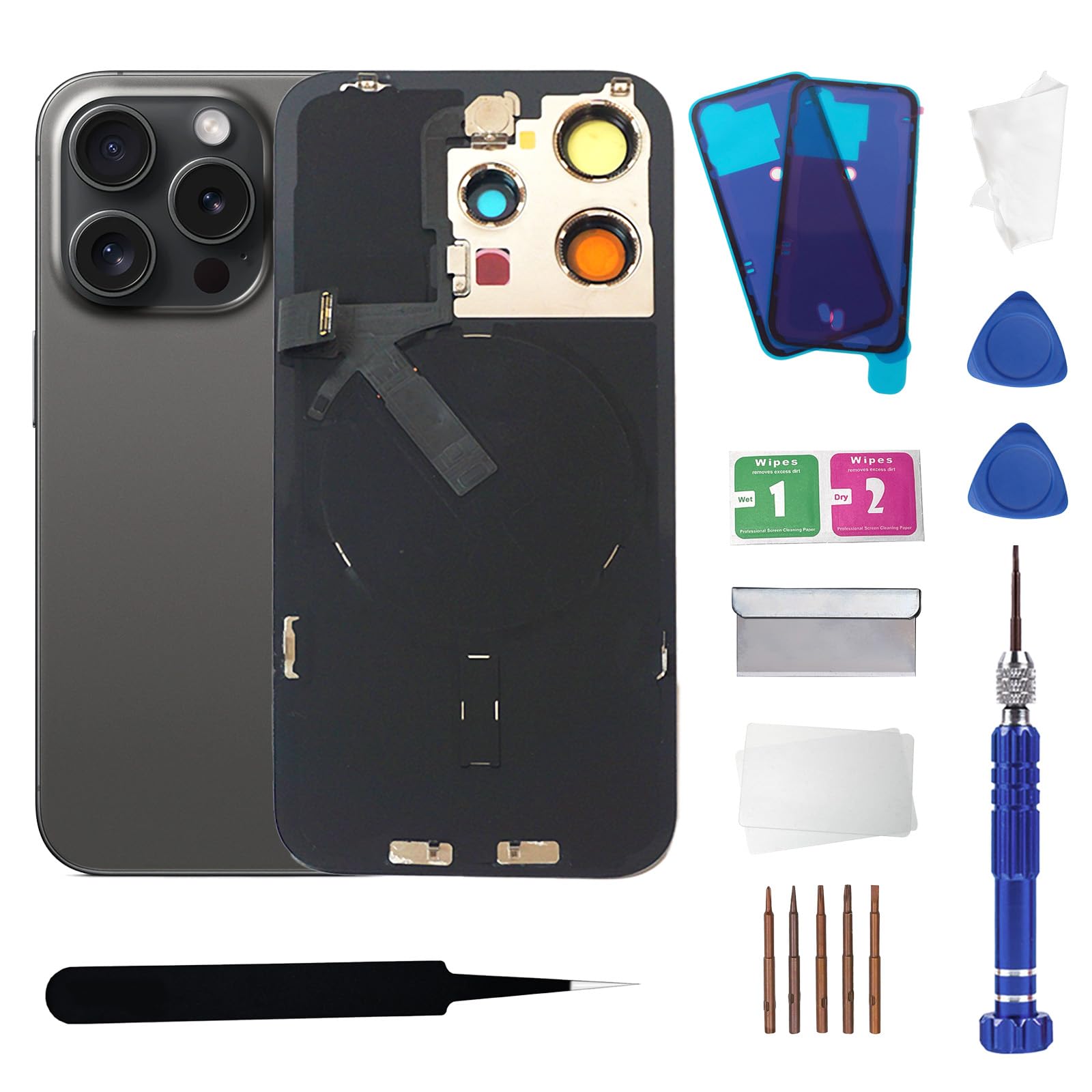 Amazon.com: ZNZHKR 15Pro Back Glass Replacement with Wireless