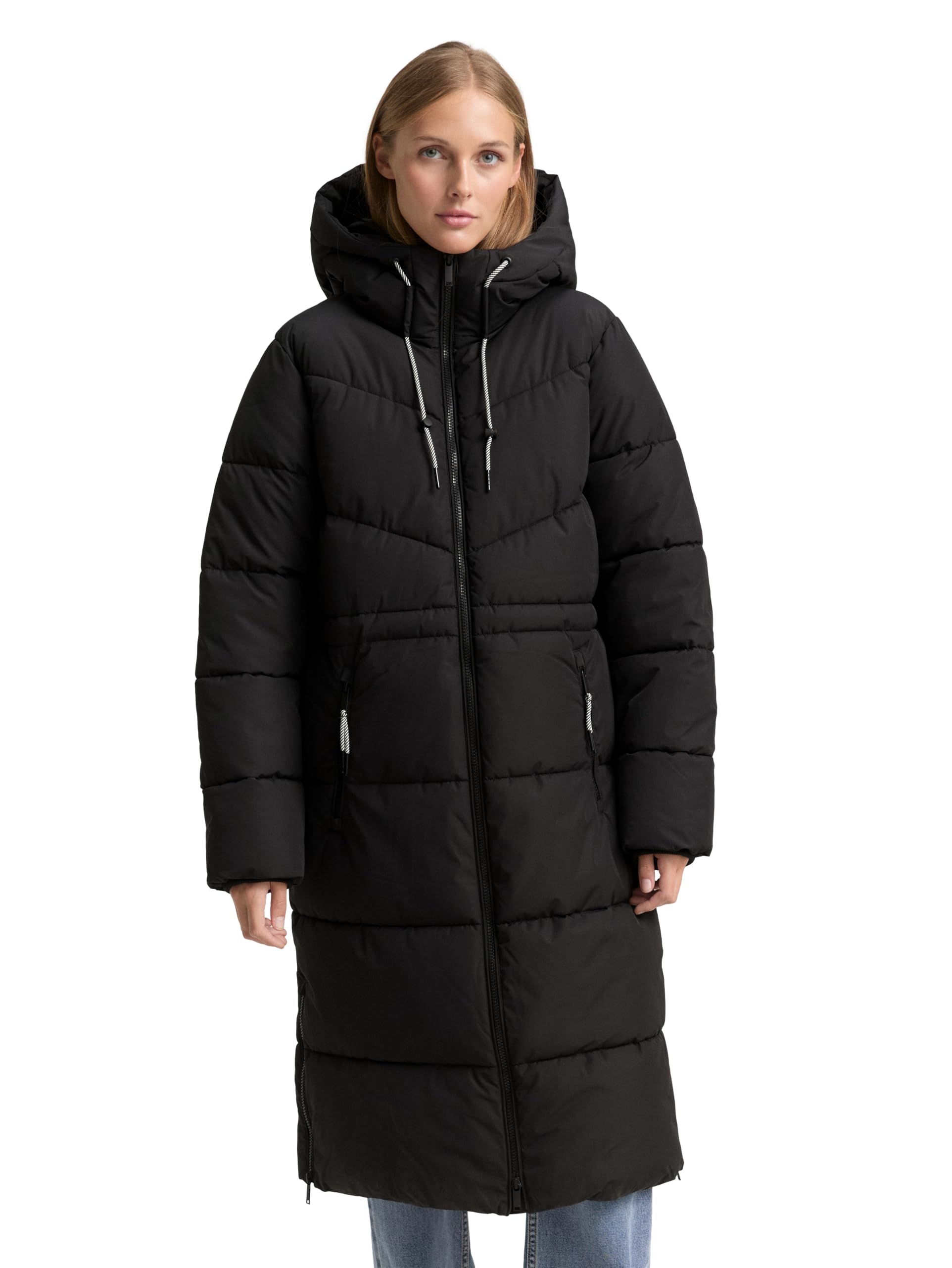 TOM TAILOR Denim Damen 1047550 Puffer-Mantel mit Kapuze