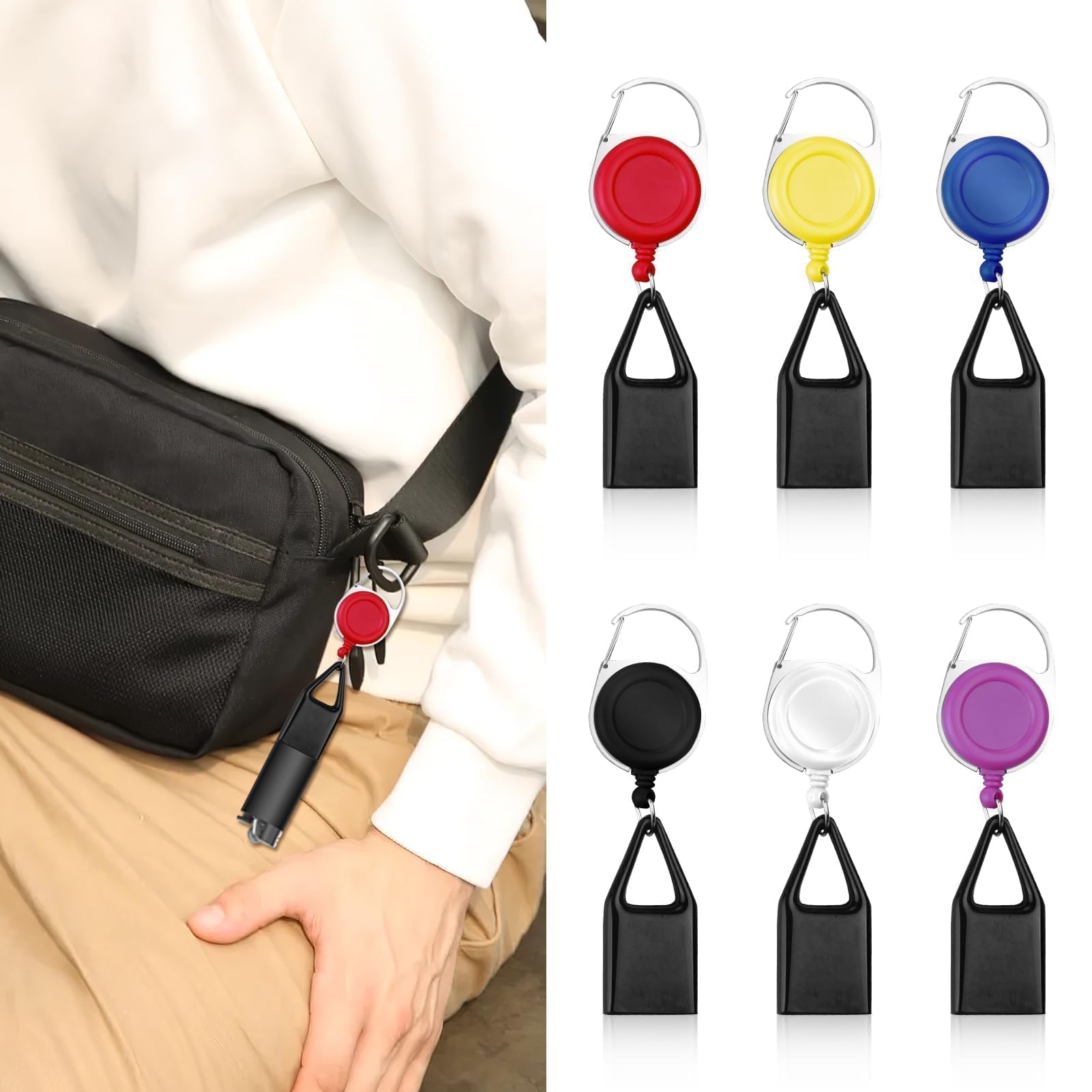 Porta Accendino Con Cavo Retrattile - Set Da 2, Antifurto E Pratico Per Borse E Cinture - Foto 9