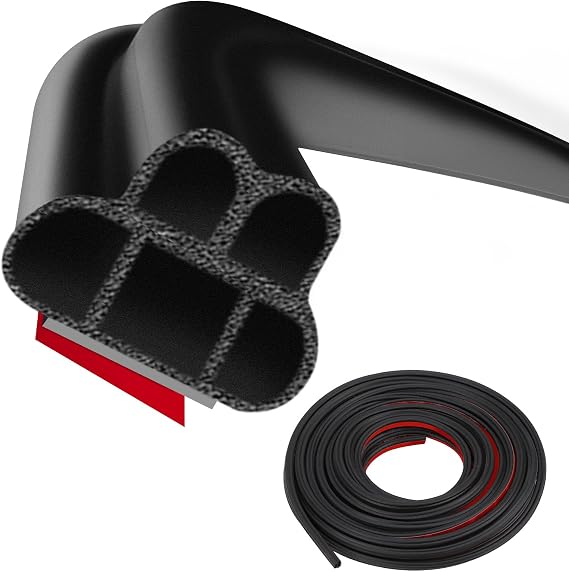 Car Door Seal Strip 32.8 Ft, Car Weather Stripping Double Layer L Shape Soundproofing Weatherstrip Self Adhesive for Auto Door (10M/32.8Ft).