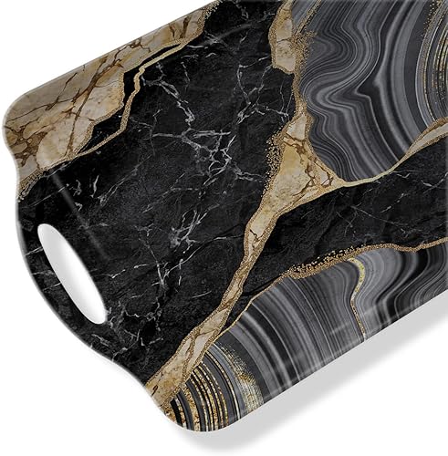 Miniatura 37 de Bandeja decorativa con asas, bandejas rectangulares multiusos para restaurante, fiestas, mesa de café, cocina, tortuga retro Tortuga retro,Bandera