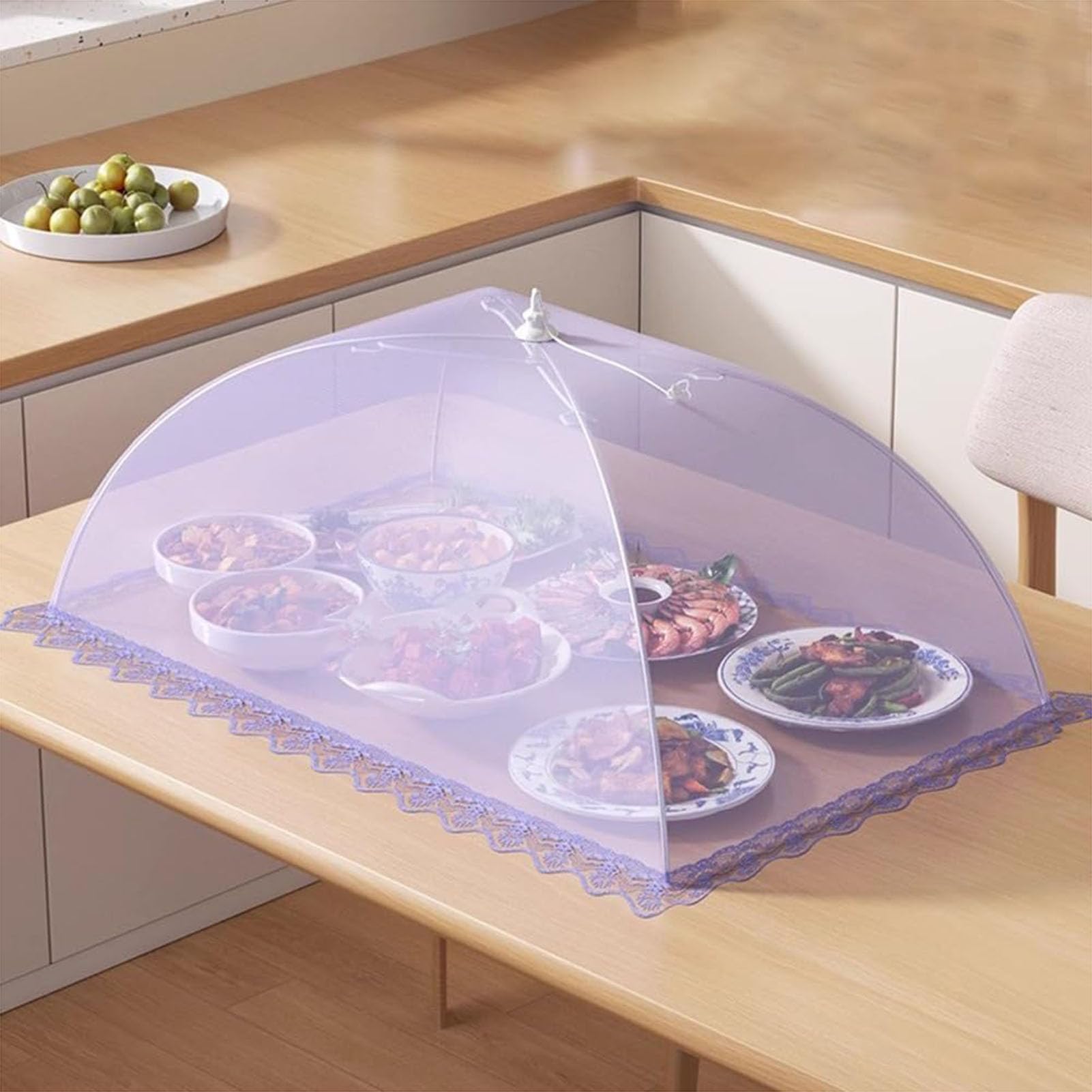 Grand couvercle alimentaire pliable en maille pour barbecue, buffet, camping, pique-nique – couvercle alimentaire durable et pratique, 60 x 40 cm, parfait pour les réunions en plein air