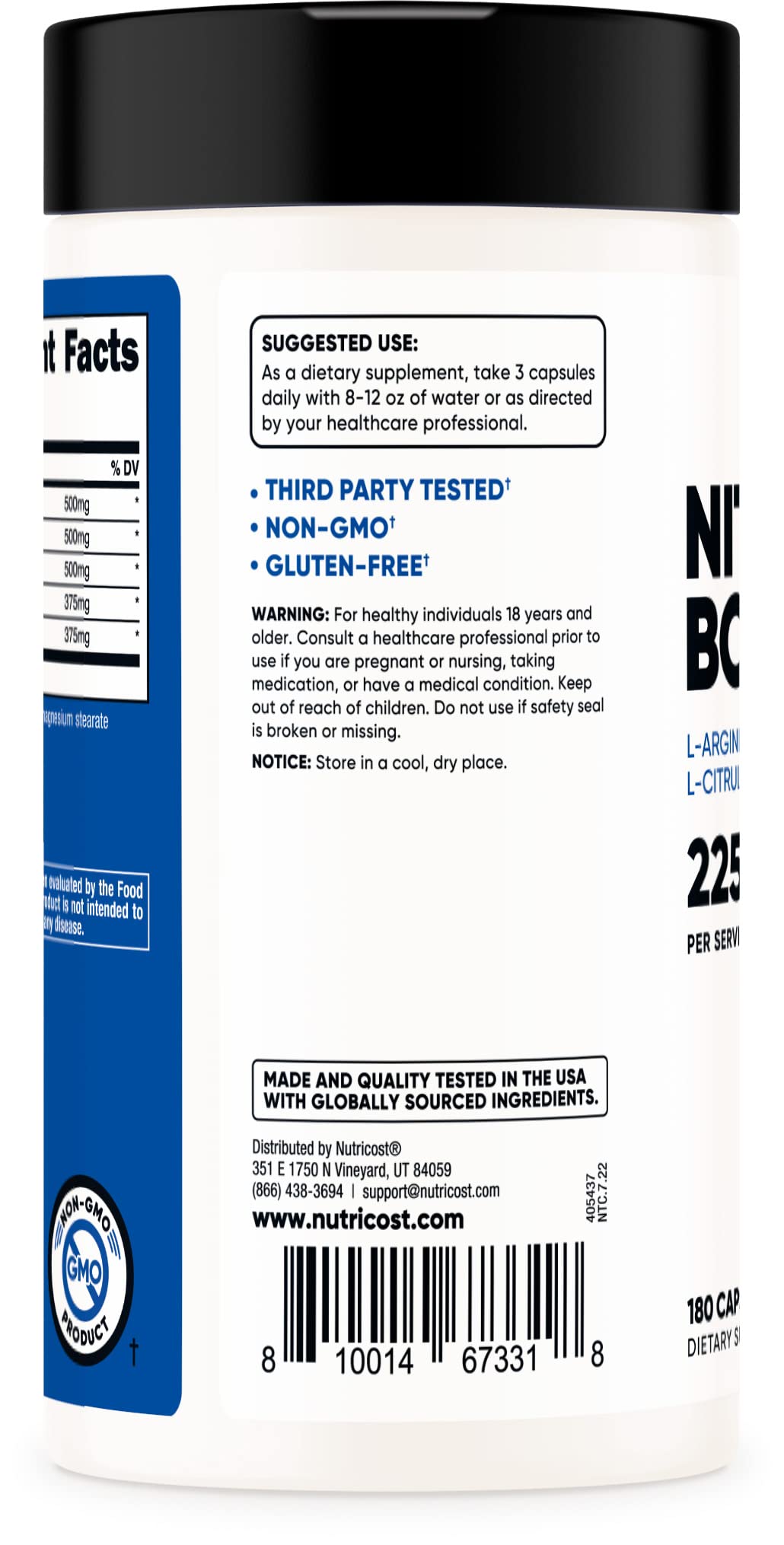 Nutricost Nitric Oxide Booster 750mg