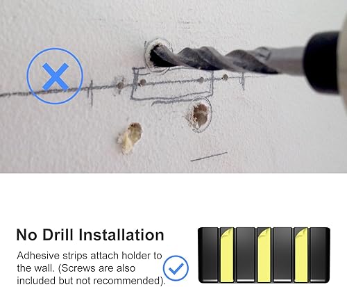 Miniatura 2 de suptek Soporte para control remoto de pared, soporte remoto de TV sin agujeros para 3 o 4 mandos a distancia, negro, cantidad 1, S4B Negro